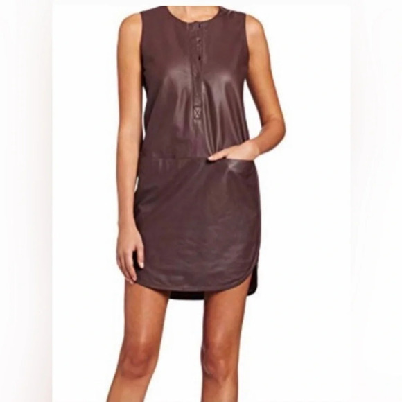 ! Rebecca Taylor Runway Leather Dress, Size 6, - Picture 1 of 6